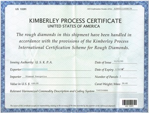 Kimberly Dimaond Certificate